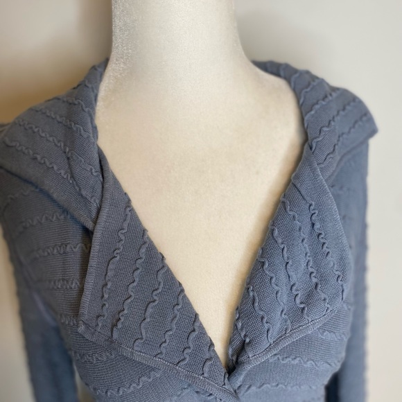 Armani Collezioni Blue Fitted Button down Sweater - Picture 4 of 7